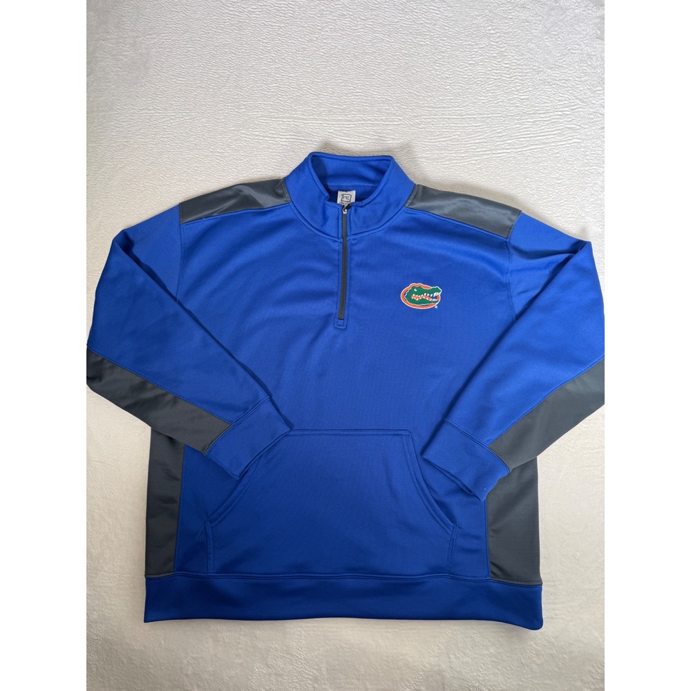 ProEdge Florida Gators Quarter Zip Pullover Blue Grey Mens 2XL NCAA Fleece